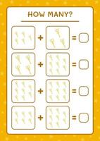 combien de lance, jeu pour les enfants. illustration vectorielle, feuille de calcul imprimable vecteur