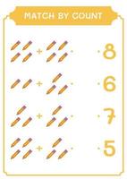 correspondance par compte de crayon, jeu pour enfants. illustration vectorielle, feuille de calcul imprimable vecteur