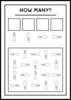 combien de lumières de noël, jeu pour enfants. illustration vectorielle, feuille de calcul imprimable vecteur