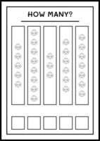 combien d'épouvantail, jeu pour enfants. illustration vectorielle, feuille de calcul imprimable vecteur