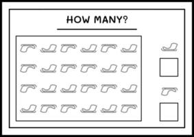 combien de traîneau du père noël, jeu pour les enfants. illustration vectorielle, feuille de calcul imprimable vecteur