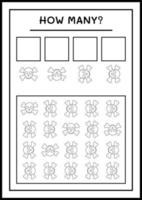 combien de crâne, jeu pour enfants. illustration vectorielle, feuille de calcul imprimable vecteur