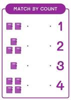 match par nombre de cahier, jeu pour enfants. illustration vectorielle, feuille de calcul imprimable vecteur