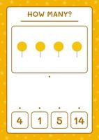 combien de sucette, jeu pour enfants. illustration vectorielle, feuille de calcul imprimable vecteur