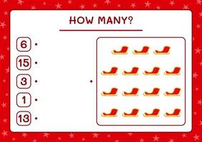 combien de traîneau du père noël, jeu pour les enfants. illustration vectorielle, feuille de calcul imprimable vecteur