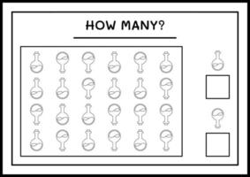 combien de bouteille de potion, jeu pour enfants. illustration vectorielle, feuille de calcul imprimable vecteur
