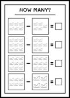 combien de traîneau du père noël, jeu pour les enfants. illustration vectorielle, feuille de calcul imprimable vecteur