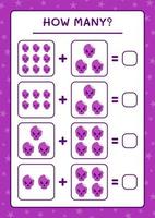 combien de crâne, jeu pour enfants. illustration vectorielle, feuille de calcul imprimable vecteur