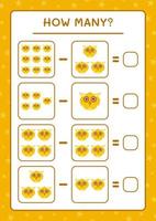 combien de chouette, jeu pour enfants. illustration vectorielle, feuille de calcul imprimable vecteur