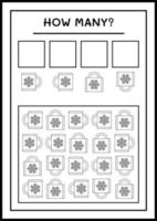 combien de tasse de noël, jeu pour enfants. illustration vectorielle, feuille de calcul imprimable vecteur