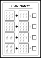 combien de souche avec hache, jeu pour enfants. illustration vectorielle, feuille de calcul imprimable vecteur