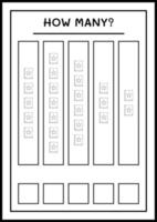 combien de livre, jeu pour enfants. illustration vectorielle, feuille de calcul imprimable vecteur