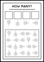 combien de sucette, jeu pour enfants. illustration vectorielle, feuille de calcul imprimable vecteur