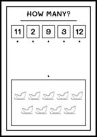 combien de traîneau du père noël, jeu pour les enfants. illustration vectorielle, feuille de calcul imprimable vecteur