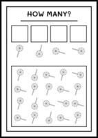 combien de sucette de noël, jeu pour enfants. illustration vectorielle, feuille de calcul imprimable vecteur