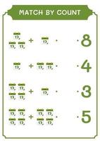 match par décompte de calendrier, jeu pour enfants. illustration vectorielle, feuille de calcul imprimable vecteur