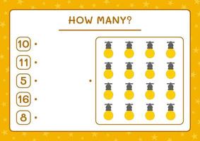 combien de lumières de noël, jeu pour enfants. illustration vectorielle, feuille de calcul imprimable vecteur