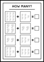 combien de bonbons, jeu pour enfants. illustration vectorielle, feuille de calcul imprimable vecteur