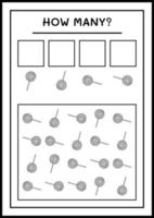 combien de sucette de noël, jeu pour enfants. illustration vectorielle, feuille de calcul imprimable vecteur