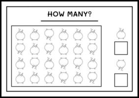 combien de chaudron, jeu pour enfants. illustration vectorielle, feuille de calcul imprimable vecteur