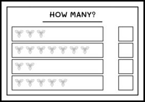 combien de baies de houx, jeu pour enfants. illustration vectorielle, feuille de calcul imprimable vecteur