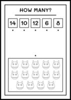 combien de poupée, jeu pour enfants. illustration vectorielle, feuille de calcul imprimable vecteur