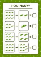 combien de bonbons de noël, jeu pour enfants. illustration vectorielle, feuille de calcul imprimable vecteur