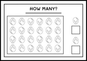 combien de crâne, jeu pour enfants. illustration vectorielle, feuille de calcul imprimable vecteur