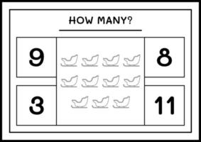 combien de traîneau du père noël, jeu pour les enfants. illustration vectorielle, feuille de calcul imprimable vecteur