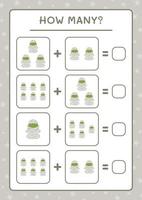 combien de maman, jeu pour enfants. illustration vectorielle, feuille de calcul imprimable vecteur