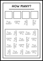 combien de traîneau du père noël, jeu pour les enfants. illustration vectorielle, feuille de calcul imprimable vecteur