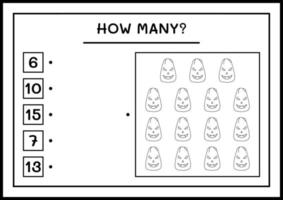 combien de citrouille, jeu pour enfants. illustration vectorielle, feuille de calcul imprimable vecteur