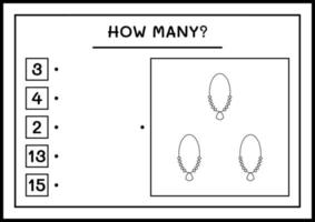 combien de pendentif, jeu pour enfants. illustration vectorielle, feuille de calcul imprimable vecteur