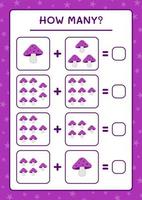 combien de champignons, jeu pour enfants. illustration vectorielle, feuille de calcul imprimable vecteur