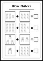 combien de monstre, jeu pour enfants. illustration vectorielle, feuille de calcul imprimable vecteur