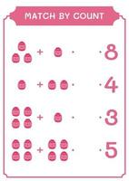 match par nombre d'oeufs de pâques, jeu pour enfants. illustration vectorielle, feuille de calcul imprimable vecteur