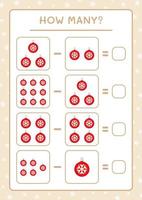 combien d'ornement de noël, jeu pour enfants. illustration vectorielle, feuille de calcul imprimable vecteur