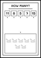 combien de traîneau du père noël, jeu pour les enfants. illustration vectorielle, feuille de calcul imprimable vecteur