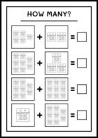 combien de calendrier de noël, jeu pour enfants. illustration vectorielle, feuille de calcul imprimable vecteur