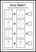 combien de lumières de noël, jeu pour enfants. illustration vectorielle, feuille de calcul imprimable vecteur