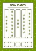 combien de chaudron, jeu pour enfants. illustration vectorielle, feuille de calcul imprimable vecteur