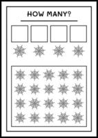 combien de toile d'araignée, jeu pour enfants. illustration vectorielle, feuille de calcul imprimable vecteur