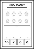 combien de biscuits au pain d'épice, jeu pour les enfants. illustration vectorielle, feuille de calcul imprimable vecteur