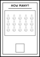 combien de bouteille de potion, jeu pour enfants. illustration vectorielle, feuille de calcul imprimable vecteur