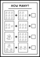 combien de cloche de noël, jeu pour enfants. illustration vectorielle, feuille de calcul imprimable vecteur