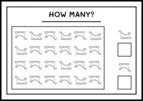 combien de traîneau du père noël, jeu pour les enfants. illustration vectorielle, feuille de calcul imprimable vecteur