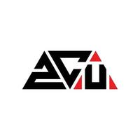 création de logo de lettre triangle zcu avec forme de triangle. monogramme de conception de logo triangle zcu. modèle de logo vectoriel triangle zcu avec couleur rouge. logo triangulaire zcu logo simple, élégant et luxueux. zcu