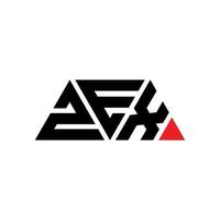 création de logo de lettre triangle zex avec forme de triangle. monogramme de conception de logo triangle zex. modèle de logo vectoriel triangle zex avec couleur rouge. logo triangulaire zex logo simple, élégant et luxueux. zex