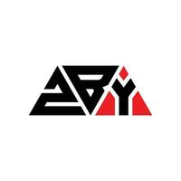 création de logo de lettre triangle zby avec forme de triangle. monogramme de conception de logo triangle zby. modèle de logo vectoriel triangle zby avec couleur rouge. logo triangulaire zby logo simple, élégant et luxueux. zby