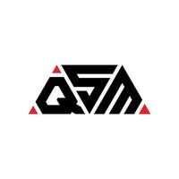 création de logo de lettre triangle qsm avec forme de triangle. monogramme de conception de logo triangle qsm. modèle de logo vectoriel triangle qsm avec couleur rouge. logo triangulaire qsm logo simple, élégant et luxueux. qsm